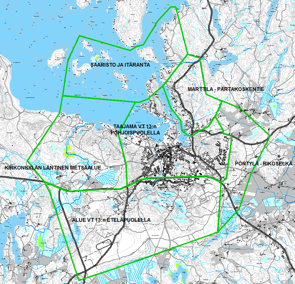 7 KOHDEKUVAUKSET Suunnittelualue on jaettu kuuteen osa-alueeseen, joiden maankäytön luonteesta lyhyt luonnehdinta ennen valittujen aluekokonaisuuksien ja kohteiden esittelyä.