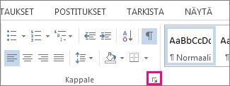 22 (32) 9.7.1 Mukautetun rivivälin määrittäminen Napauta Riviväli-painiketta ja valitse Rivivälin asetukset tai Kappaleasetukset-painiketta.