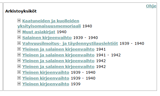 Sotapäiväkirja (Vakka) Muu aineisto (Aarre) Suomen sodissa