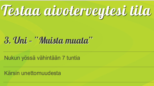 Siellä voit testata aivoterveytesi, tietämystäsi aivovisassa ja pelata pelejä!