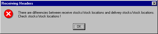 8 (23) SalMessageBox is called by the function CreateFromOrder when all the receive rows have been handled, the following message is shown, if there were difference in the StockIds/Stock locations in