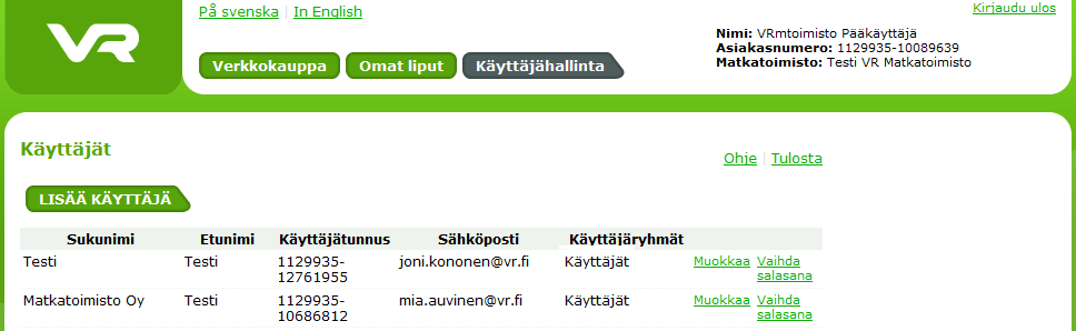 JULKINEN Käyttäjähallinta