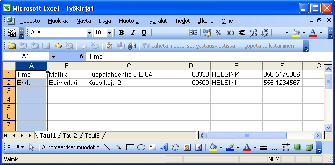 Jäsennumerot Jos jäsenillä ei ole ennestään jäsennumeroja ja haluat ne nyt antaa, lisää jäsennumerot Excelissä ennen jäsentietojen tuontia Jäseriin. Voit lisätä jäsennumerot seuraavasti.