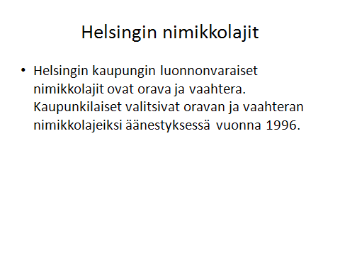 Amiedu Harjoitustehtävät 11 (33) Dia 3 Valitse diarakenne Kaksi sisältökohdetta. Kirjoita tekstit, huomaa eri tason luettelomerkit. Lisää Online kuvien joukosta kuva dian oikeaan reunaan.