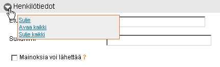 Kenttäryhmien käsittely Kenttäryhmien järjestyksen muuttaminen Voit vaihtaa kenttäryhmien järjestystä raahaamalla kenttäryhmiä Siirtoikoneilla joko ylös- tai alaspäin.