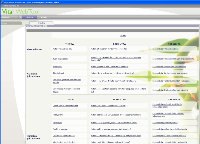 fi Information UTU: Spindeli & RealGame Projects Staff Links to tools TBC: ViBu & RealGame