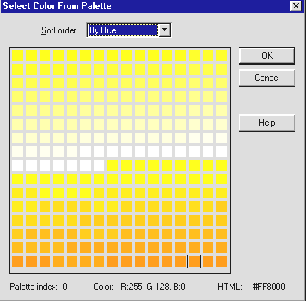 Värinvalintaikkuna (Colour) Nyt väriä pöytään... Värinvalintaikkuna (Colour) Napsauttaessasi väripaneelissa taustan tai edustan väriruutua avautuu Colour -värinvalintaikkuna (kuva oikealla).