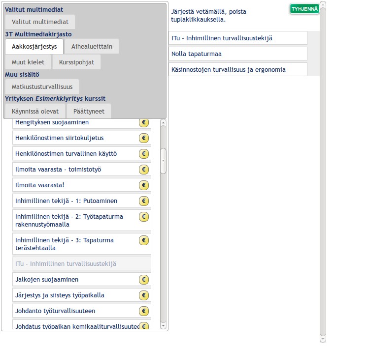 Multimedioiden valitseminen ja vaihtaminen 3T eopistossa käytät sovittua määrää 3T Opetusmultimedioita verkkokursseilla ilman osallistujamäärärajoitusta.