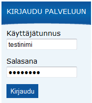 palvelun tilauksen yhteydessä. Syötä tunnukset oheisiin kenttiin ja paina Kirjaudu-painiketta. Käyttäjätunnus tai salasana unohtunut?