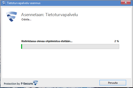 Jotta asennus voidaan suorittaa loppuun, täytyy asennusohjelman käynnistää kone uudelleen sen sitä pyytäessä. Klikataan Käynnistä uudelleen painiketta.