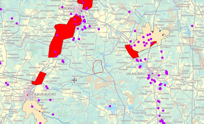 FCG SUUNNITTELU JA TEKNIIKKA OY Kaavaselostus 16 (69) Kuva 6 Hankealueen lähiympäristöön sijoittuvat maisemallisesti ja kulttuurihistoriallisesti merkittävät kohteet sekä tunnetut muinaisjäännökset.