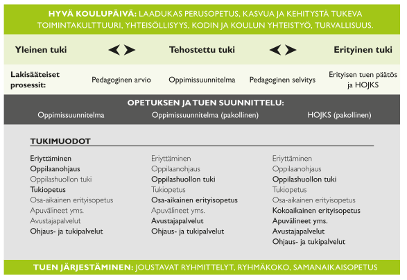 toimijoiden vastuita on kuvattu tarkemmin julkaisussa Oppimisen, koulunkäynnin tuen ja oppilashuollon käsikirja esi- ja perusopetuksessa. Kuvio 1. Kolmiportaisen tuen järjestämistavat.