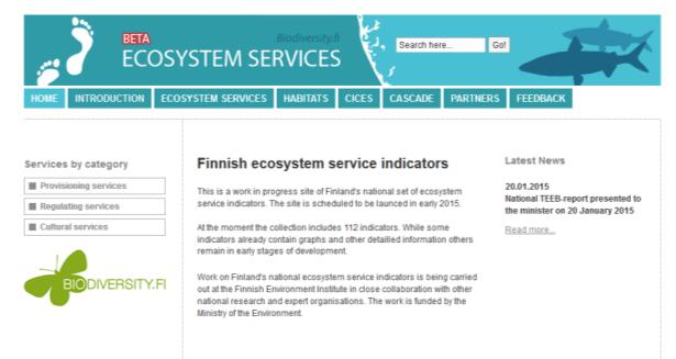 Suomen ekosysteemipalveluindikaattorit (FESSI) TEEB www.biodiversity.