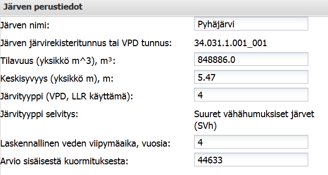 5.11.2013 1 (5) Vesikeskus LLR-työ kalun öhje Vesinettiin (5/2013) 1.1 Ekologiset vaikutukset (sivu 10 Vesinetti-ohjeessa) Laskenta malleilla 1.