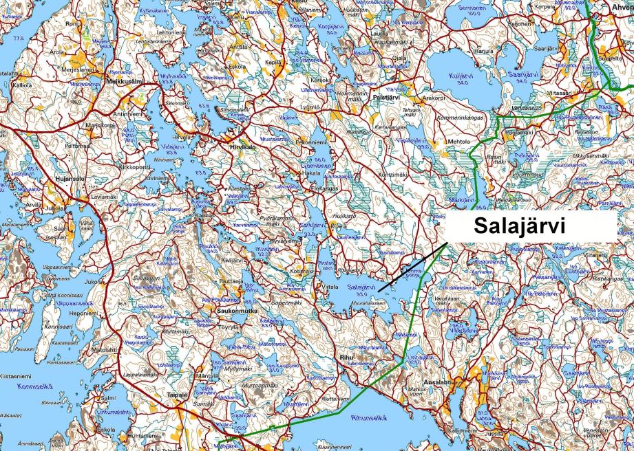 Kuva 25. Viilajärven siikaistutukset vuosina 1995-2013 8.11 Salajärvi (Rihunlammen valuma-alue) Salajärvi (kuva 26) on vesialaltaan n. 398 ha kokoinen karu ja kirkas järvi, jossa on rantaviivaa n.