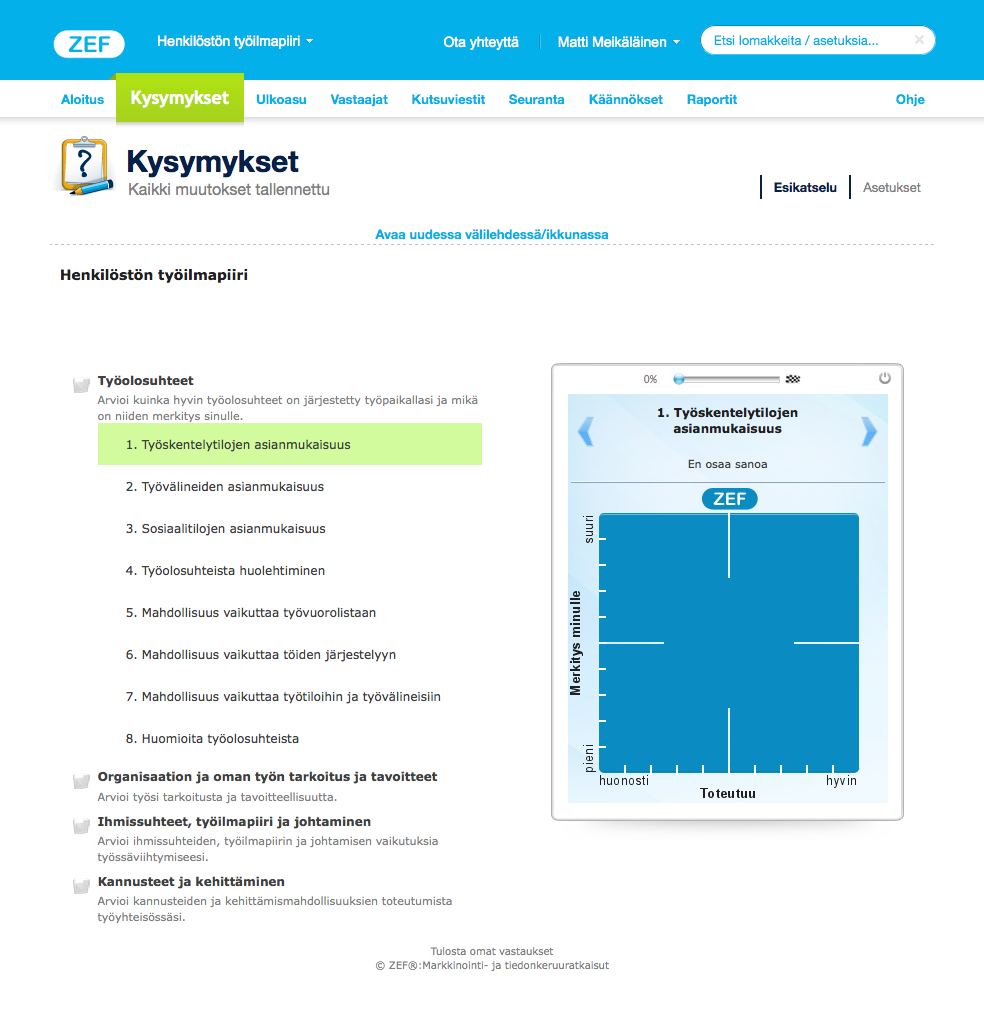 4.5. Esikatselu ZEF Arviointikone. Käyttöohje. Esikatseluun voit siirtyä milloin tahansa katsomaan miltä arviointilomakkeesi näyttää.