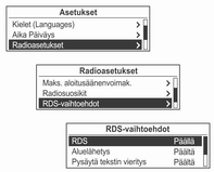 100 Radio FM-, AM- tai DAB-valikko Päivitä FM-, AM- tai DAB-asemaluettelo Käännä kohdassa FM-valikko, AMvalikko tai DAB-valikko monitoimisäädintä siirtyäksesi kohtaan Päivitä FMasemalista, Päivitä