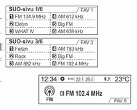 96 Radio DAB-asemaluettelon käyttö DAB-tietojen näyttö Esivalintapainikkeiden käyttö Esivalintapainikkeen ohjelmointi Käännä monitoimisäädintä kunnes näyttöön tulee DAB-asemalista.