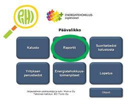 7. Raportointi PIHI-seurantajärjestelmästä voi tulostaa sekä energiatodistuksen että tehdä kuljetusliikkeen omaan käyttöön sopivia vertailuraportteja hyvinkin vapaasti.