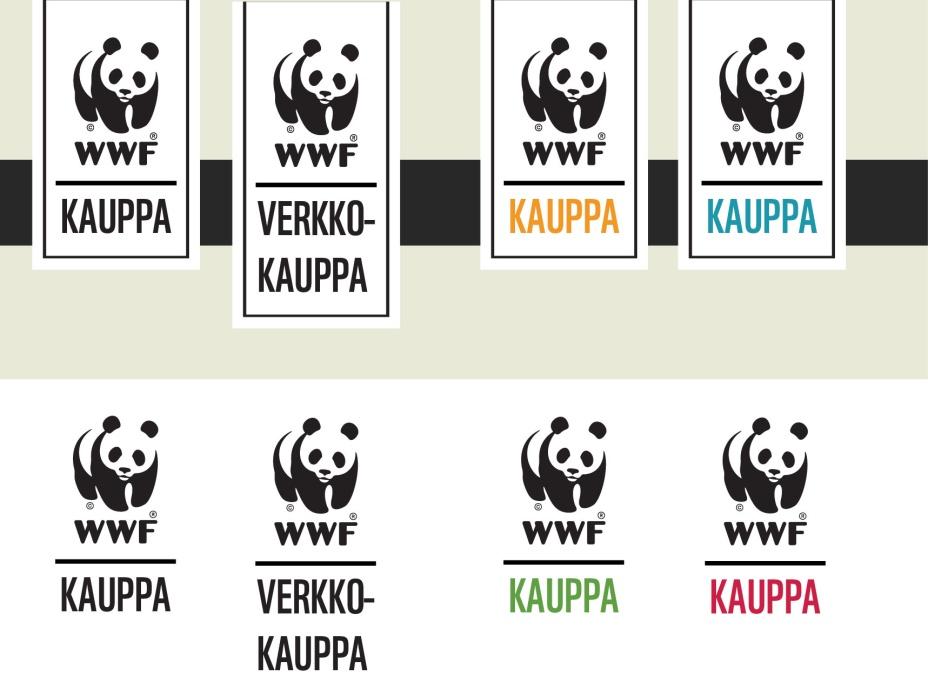 44 Tekstinä WWF Suomen verkkokaupan omassa logossa voisi olla esimerkiksi: kauppa, verkkokauppa, shop tai online-shop.