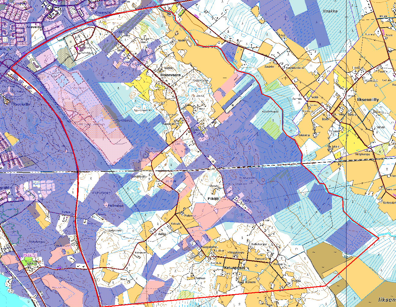 12 2.3 MAANOMISTUS Kaava-alue on suurelta osin yksityisessä omistuksessa. Kaupungin nykyinen maanomistus alueella on sirpaleista.