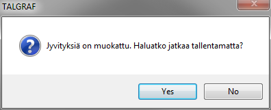 Sivu 3/11 M u i t a m u u t o k s i a j a u u s i a o m i n a i s u u k s i a Jyvityskaavojen laskentaa on nopeutettu huomattavasti.
