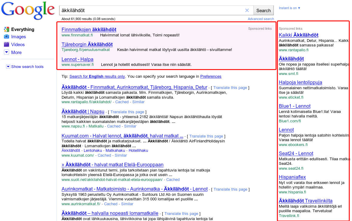 15 avainsanatyökalulla pystytään hahmottamaan hakukoneoptimointiin tarvittavia avainsanoja (Google 2012).