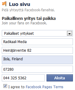 31 Facebook-sivun luonti Facebook-sivun luominen aloitetaan palvelun etusivulta www.facebook.com. Sivun rekisteröitymiskohdan alapuolelta löytyy linkki Luo sivu, jota tulee painaa.