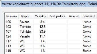 Tuo huone -painikkeesta voit tuoda huoneen jonkin toisen laskentamallin takaa nykyisen laskentamallin taakse Huom! Muista käydä päivittämässä sen laskentamallin laskenta, josta tilan/tilat siirsit.