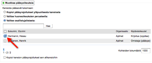 46 Edellä mainitut kansiotyypit ovat käytössä mm. Arkisto ja Linkit työkaluissa.