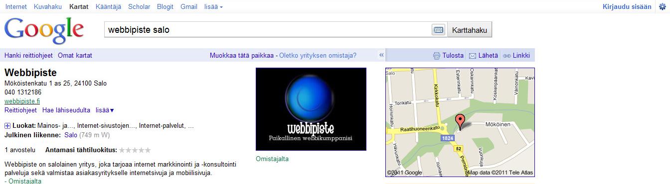 Liite 1 Tämän jälkeen tarkistat tietosi vasemmalla puolella sivua ja sitten painat Oletko yrityksen omistaja? painiketta. Mikäli sinulla ei ole Google-tiliä (esim.