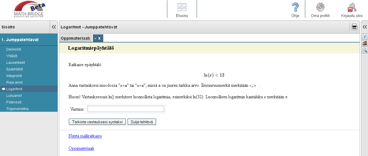 17 myöskään käyttöliittymää tehtävien luomiselle. Toteutus ei ota kantaa siihen, kuinka tehtävät on luotu. Ne on vain tallennettava yhteensopivina XML-tiedostoina.