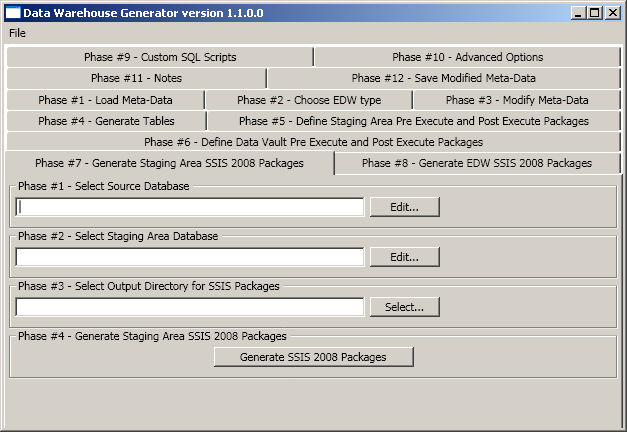 34 KUVIO 18. Työalueen SSIS-lataajien generointi Lopputuloksena SSIS-pakettien generoinnista tulee kymmeniä lataajapaketteja, dtsx-päätteisiä tiedostoja.
