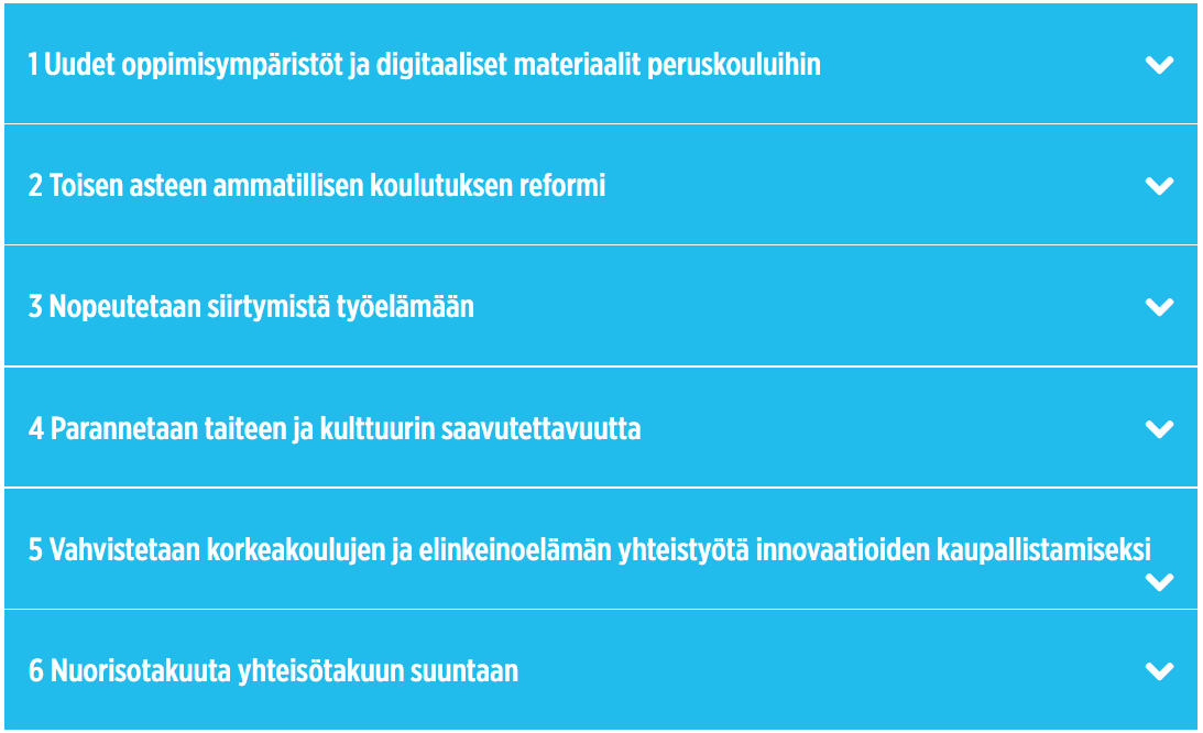Osaamisen ja koulutuksen kärkihankkeet