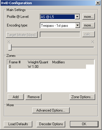 49 Kuva 38. Xvid First pass asetukset.