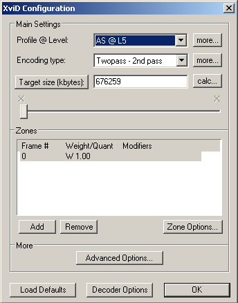50 Kuva 39. Xvid Second Pass asetukset. Second Pass asetukseksi valitaan Twopass-2nd pass.