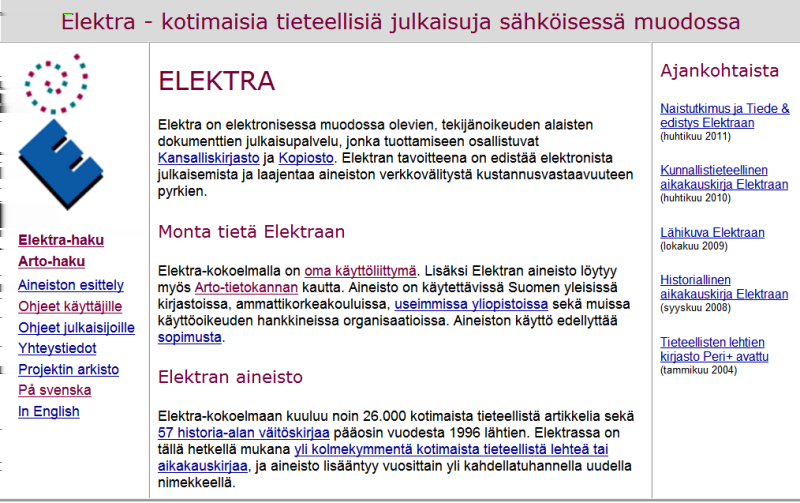 5 Esimerkkihakuja: Tehtävä: maahanmuuttajat työmarkkinat työhyvinvointi Elore on Suomen vanhimpia vapaasti verkossa