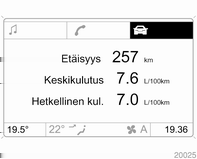 104 Mittarit ja käyttölaitteet Sekuntikello Valitse toiminto. Ajastin käynnistetään ja pysäytetään painamalla OKpainiketta tai ohjauspyörän vasenta säätöpyörää.