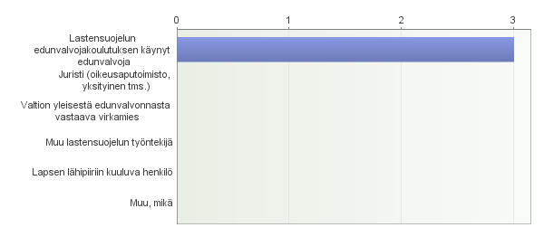 10. Mikä on ollut käyttämienne edunvalvojien ammatti, koulutustausta tai mihin heidän