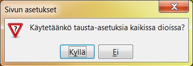 Pohjatyylisivu Kun valitset dialle pohjatyylisivun, tulee kaikkien diojen taustaksi valitsemasi tyyli. Voit kuitenkin halutessasi vaihtaa taustaa, jolloin tyylistä jää käyttöösi fontti ja fonttikoko.