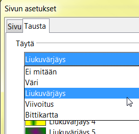 52 Dian tausta Voit määrittää diaesityksen taustan niin, että kaikilla dioilla on automaattisesti sama tausta tai voit määrittää vaikka joka dialle erilaisen taustan.