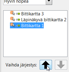 73 9. Valitse milloin objektin animaatio alkaa, mikä on sen suunta ja nopeus Suunta-kohdan painikkeella pääset antamaan animaatiolle lisää efektejä.