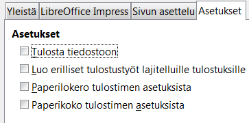 77 5. Klikkaa LibreOffice Impress -välilehteä ja tee haluamasi valinnat 6.