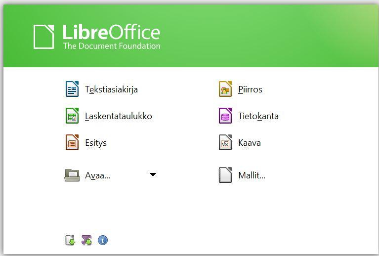 LibreOffice 7 (54) Käynnistys pikakuvakkeesta Pikakäynnistys Luonnollisesti ohjelman voi käynnistää myös työpöydällä olevasta pikakuvakkeesta.