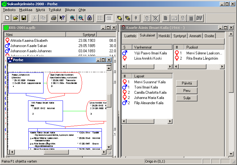 Sukuohjelmisto 2000:ssa päivämäärätiedot esitetään tekstimuodossa, eikä tietokannan tuntemassa päivämäärämuodossa.