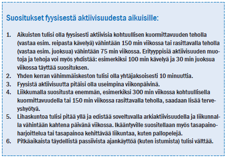 kestävän työkyvyn edistämiseksi istumisen vähentämiseen tulee kiinnittää erityistä huomiota työpaikoilla.