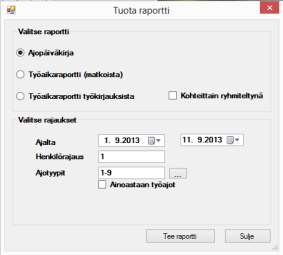 ActiveGPS Ajopäiväkirja Käyttäjän käsikirja Sivu 13 ( 13) Tulostaminen Ajopäiväkirja Ajopäiväkirjan ja työaikaraportin tulostaminen tehdään Tiedostovalikon kohdasta Tulosta.