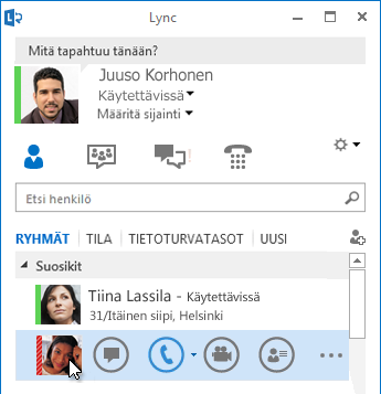 19 Kuvio 5. Lync 2013 asiakasohjelma (Lync 2013:n uudet ominaisuudet, [Viitattu 12.4.2013].