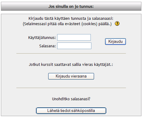 Yleistä Moodlesta Navigointi ja liikkuminen Liikkuminen Moodle-ympäristössä tapahtuu klikkaamalla tekstilinkkejä tai kuvakkeita.