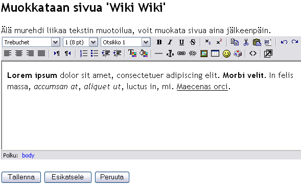 Hyväksy lopuksi wikin asetukset valitsemalla Tallenna ja palaa kurssille tai Tallenna ja näytä.